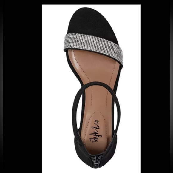 Macy’s Style & Co.’s Phillys evening sandals.EUC Black & silver sparkly.Size 8M - Picture 3 of 7